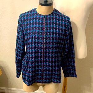 Vintage zip up sweater caribou New York size large made in the USA colorful 90s